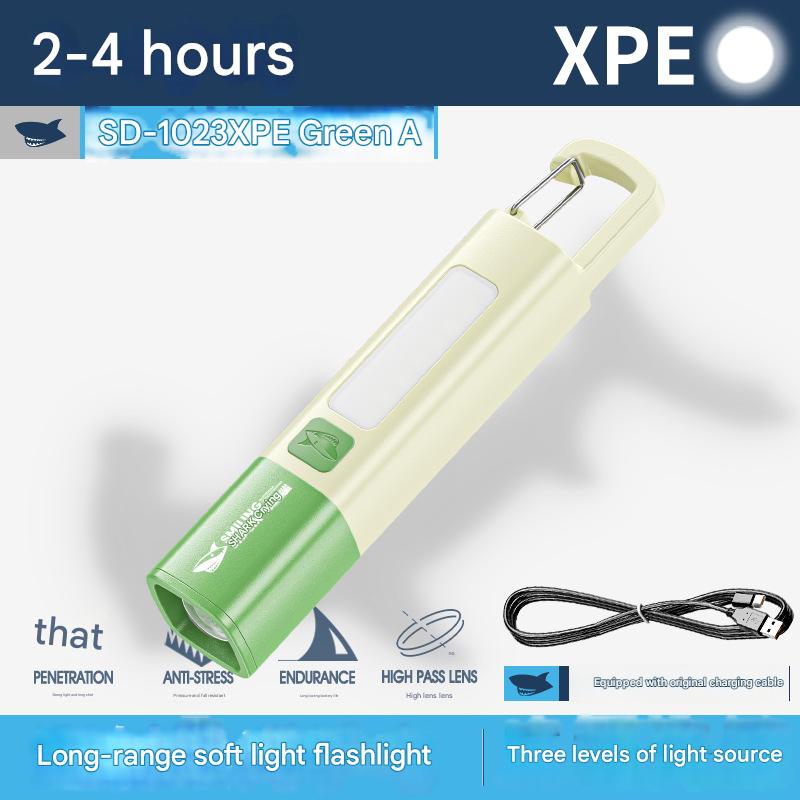 Portable mini high brightness colorful flashlight telescopic zoom camping flashlight three-speed adjustment ABS flashlight