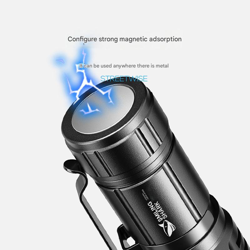 Strong light mini pen clip flashlight rechargeable portable micro magnetic outdoor camping small flashlight