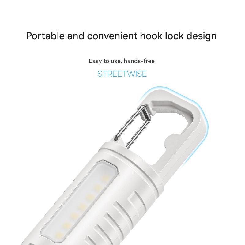 Mini portable three-speed adjustable USB charging flashlight with power display outdoor telescopic zoom floodlight