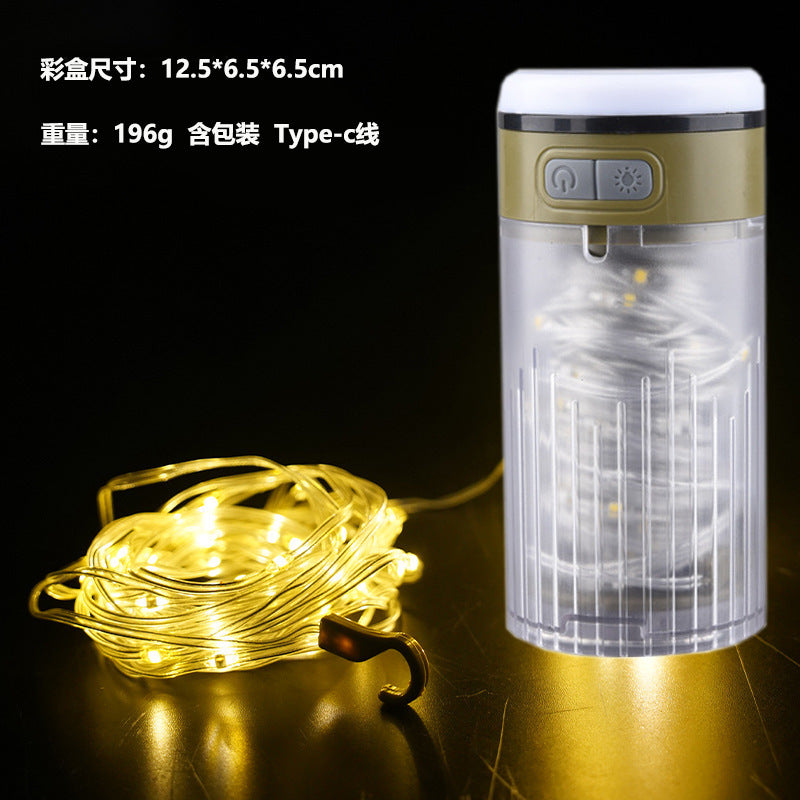 Multifunctional outdoor camping light colorful lighting camping light tent light portable retractable light romantic string atmosphere light