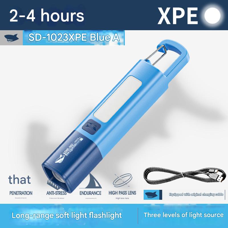 Portable mini high brightness colorful flashlight telescopic zoom camping flashlight three-speed adjustment ABS flashlight