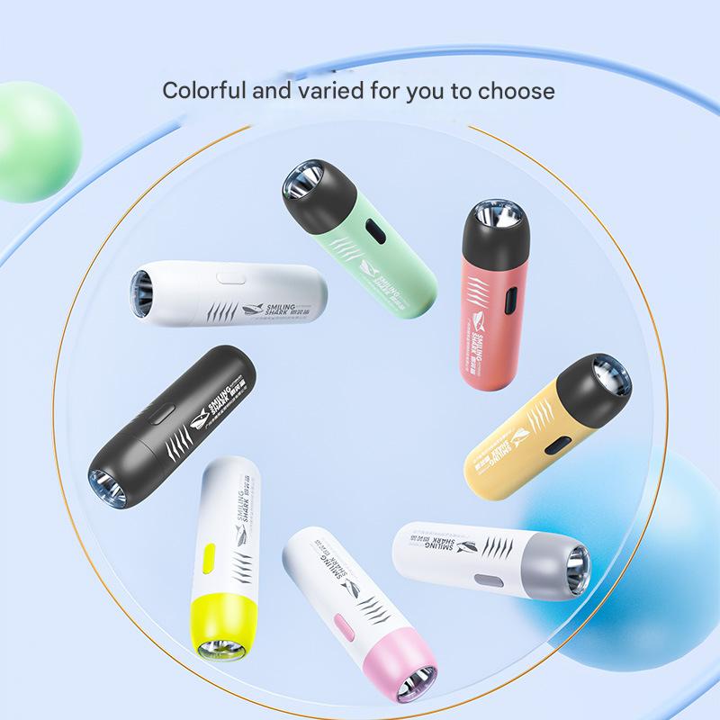 Colorful children's mini flashlight portable rechargeable small flashlight three-speed adjustment