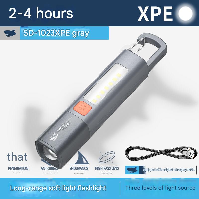Portable mini high brightness colorful flashlight telescopic zoom camping flashlight three-speed adjustment ABS flashlight