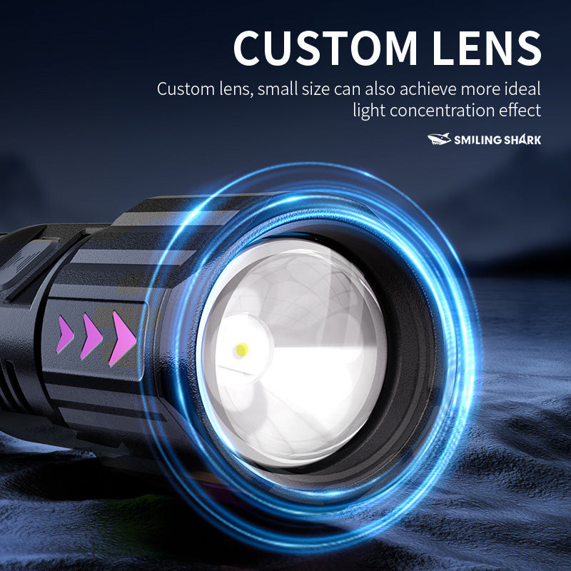 Outdoor long-range zoom LED bright flashlight charging