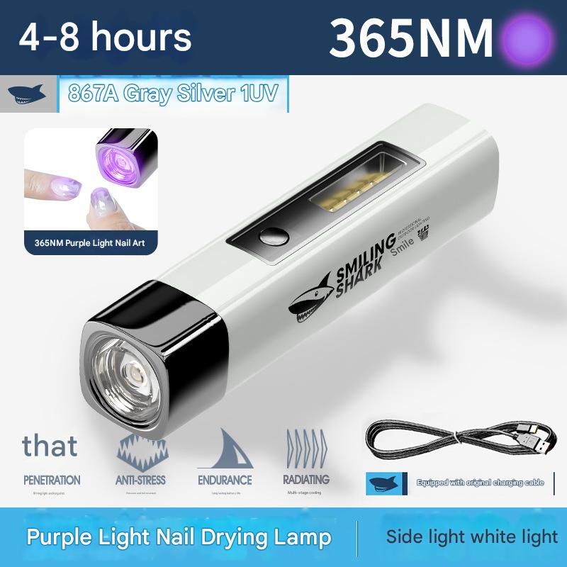 Purple light flashlight nail art UV glue curing flashlight rechargeable LED detection fluorescent agent irradiation lamp baking lamp