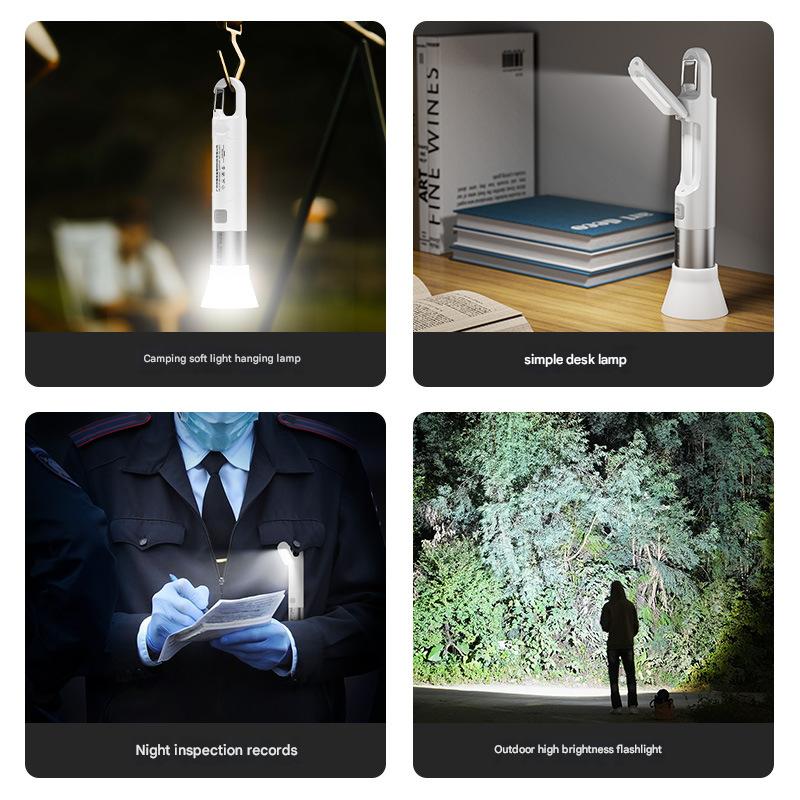 Multifunctional foldable small table lamp mini floodlight reading lamp zoom flashlight soft light flashlight home