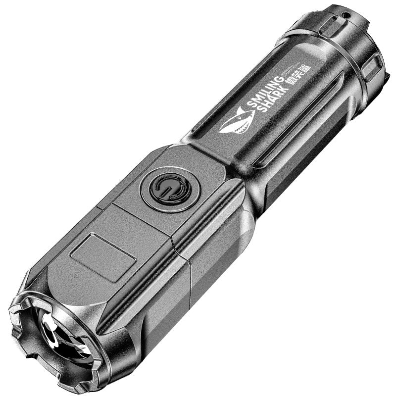 Portable mini high brightness colorful flashlight telescopic zoom camping flashlight three-speed adjustment ABS flashlight