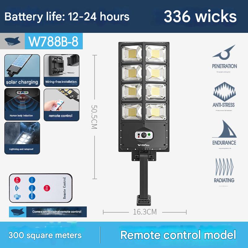 Induction outdoor waterproof lightning protection solar street light remote control floodlight garden light