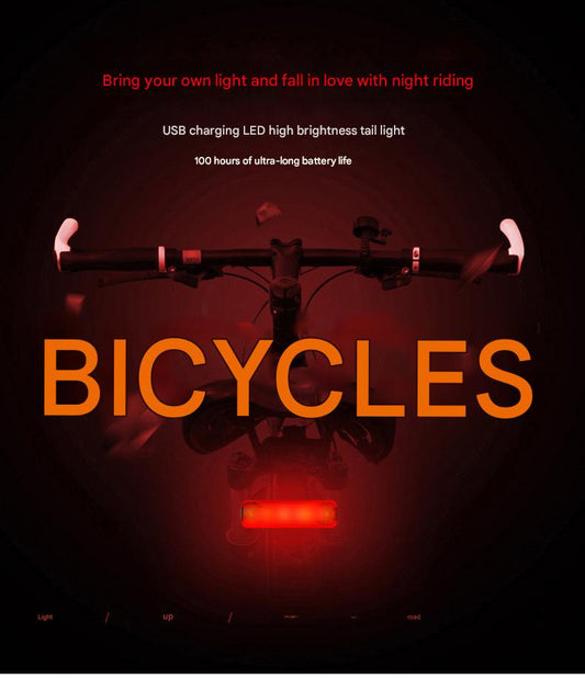 Bicycle taillight mountain bike charging night riding headlight electric bike warning light children's bicycle riding equipment