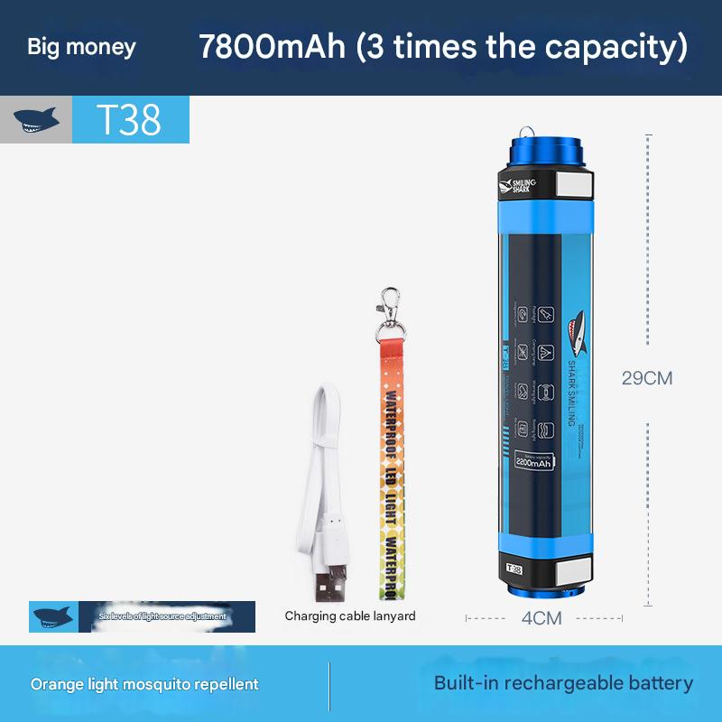 Camping tent mosquito repellent lamp led rechargeable emergency lighting outdoor multi-function camping lamp swimming camp flashlight