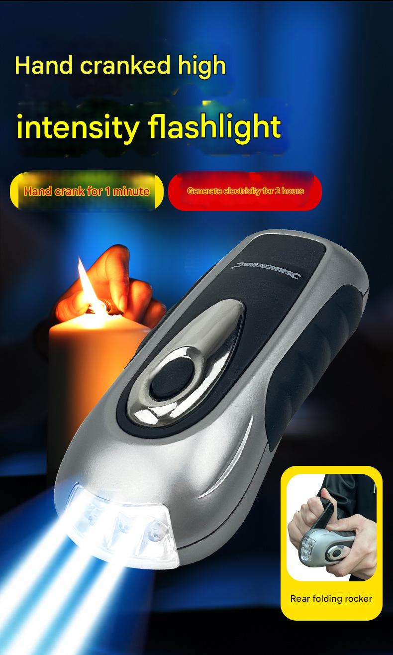 Hand crank generator flashlight multifunctional power outage handheld emergency lighting home outdoor