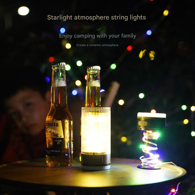 Multifunctional outdoor camping light colorful lighting camping light tent light portable retractable light romantic string atmosphere light