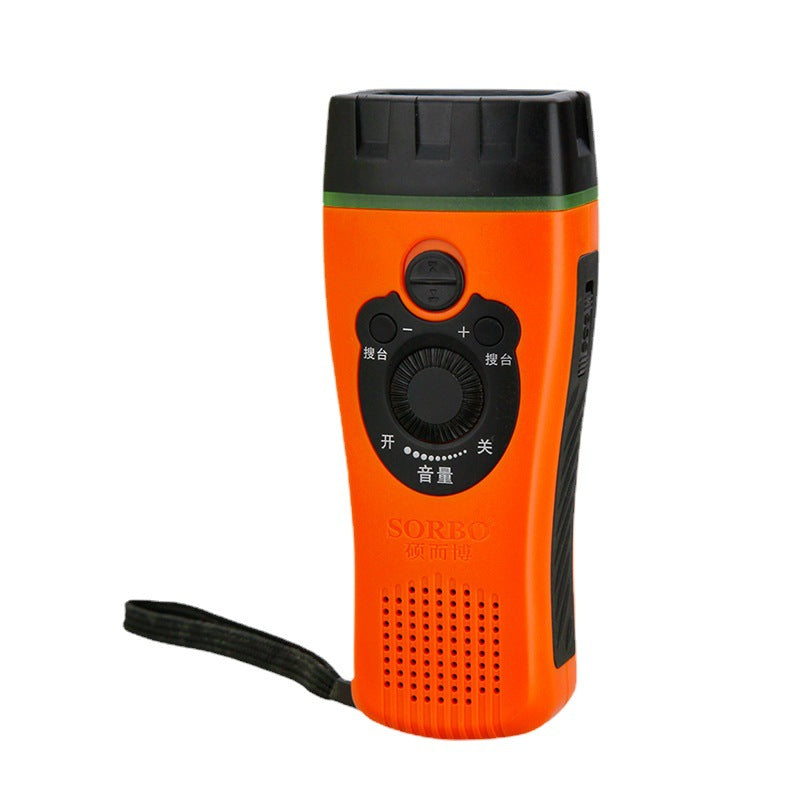 Hand crank generator flashlight 3led flashlight earthquake emergency rescue flashlight with radio FM
