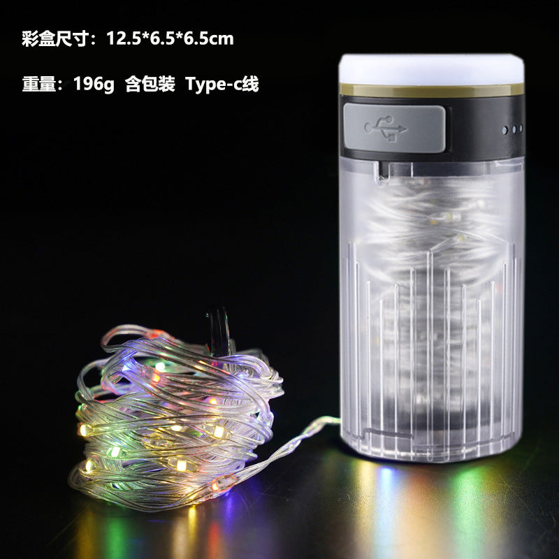 Multifunctional outdoor camping light colorful lighting camping light tent light portable retractable light romantic string atmosphere light