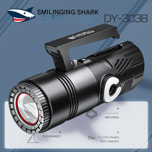 Night fishing light outdoor four-color light source with digital display output fishing light rotating zoom large floodlight portable lamp