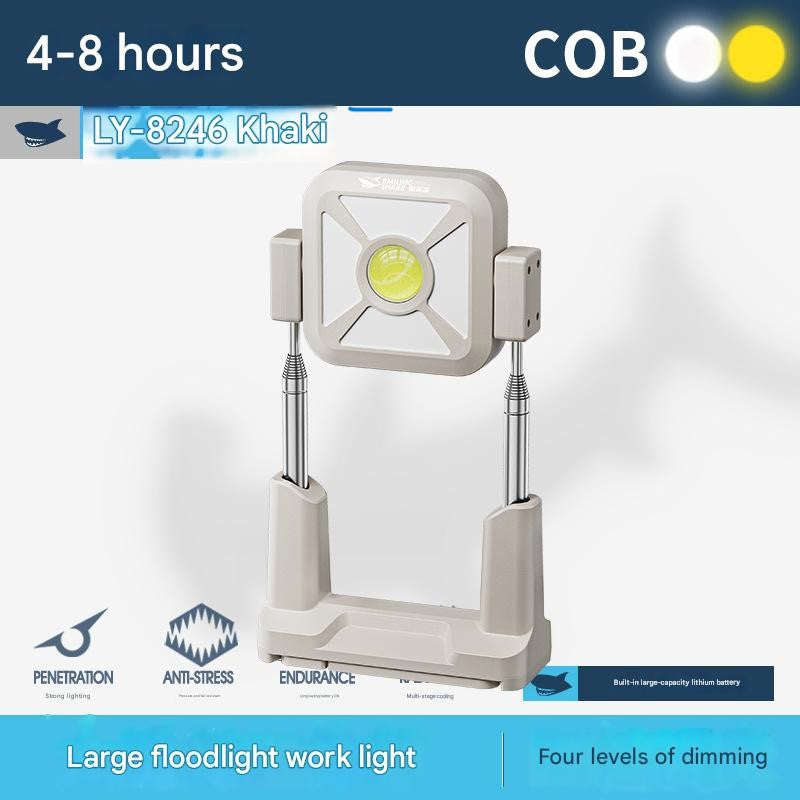 Outdoor telescopic solar powered high brightness floodlight three color light source floodlight
