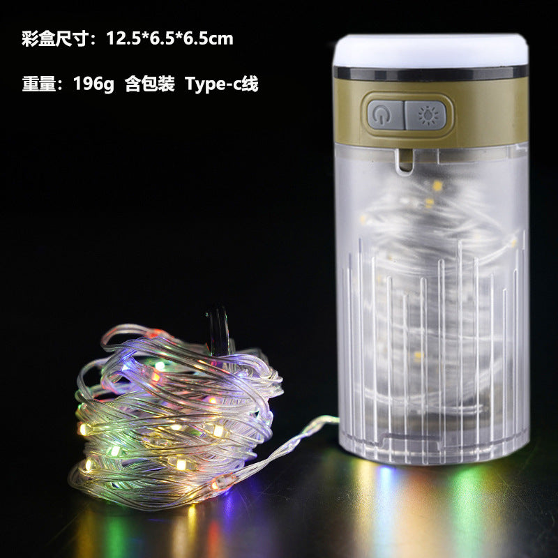 Multifunctional outdoor camping light colorful lighting camping light tent light portable retractable light romantic string atmosphere light