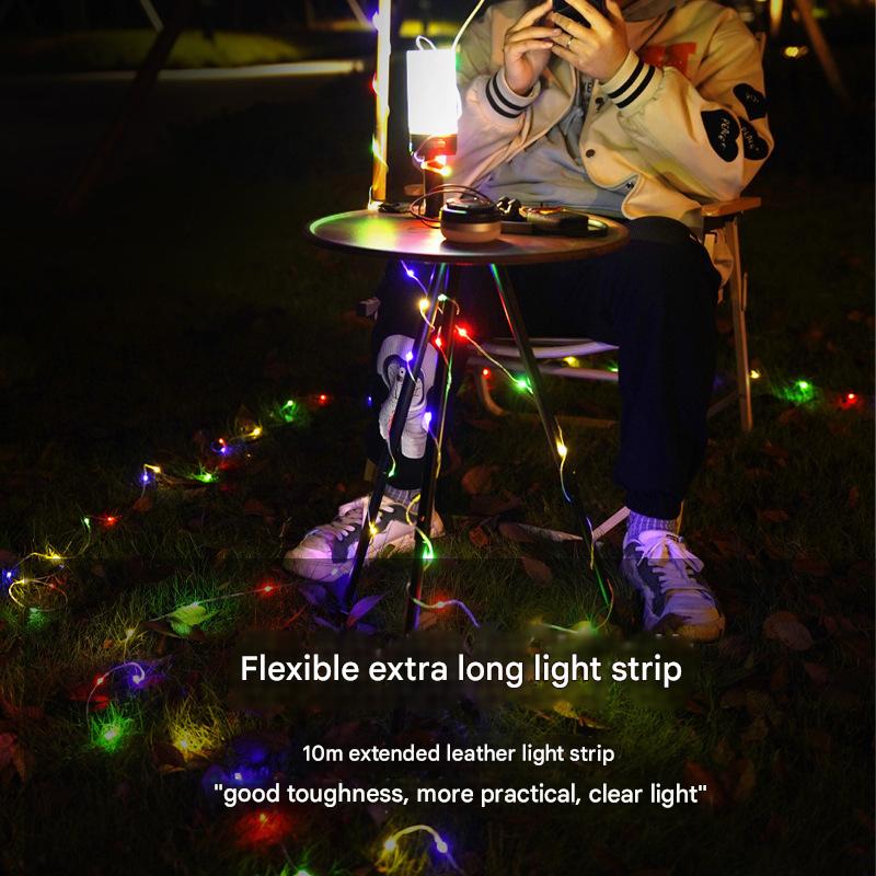Multifunctional outdoor camping light colorful lighting camping light tent light portable retractable light romantic string atmosphere light