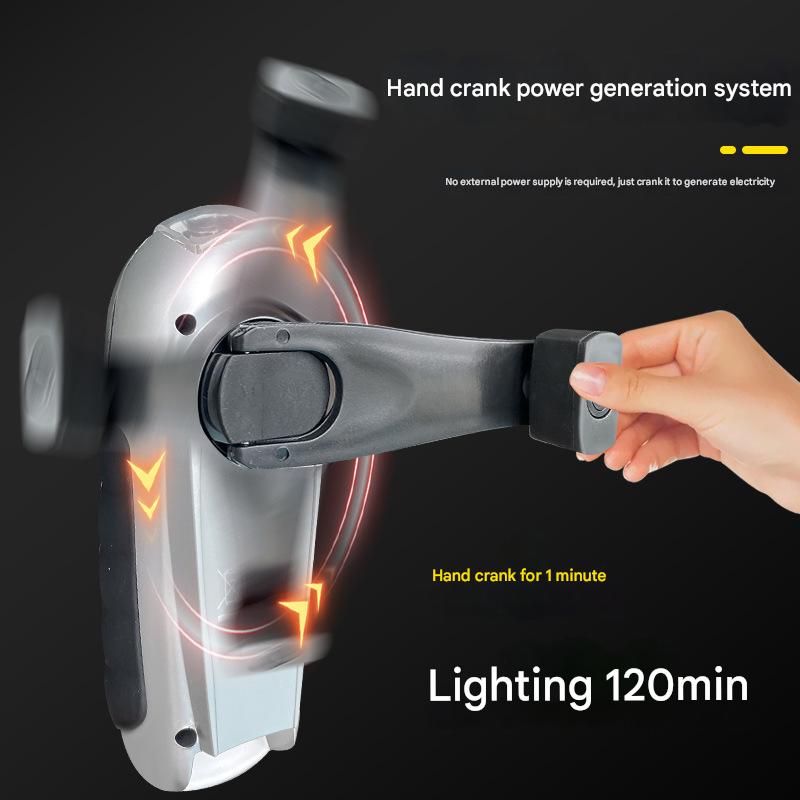 Hand crank generator flashlight multifunctional power outage handheld emergency lighting home outdoor