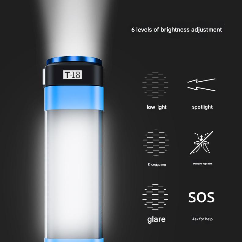 Camping tent mosquito repellent lamp led rechargeable emergency lighting outdoor multi-function camping lamp swimming camp flashlight