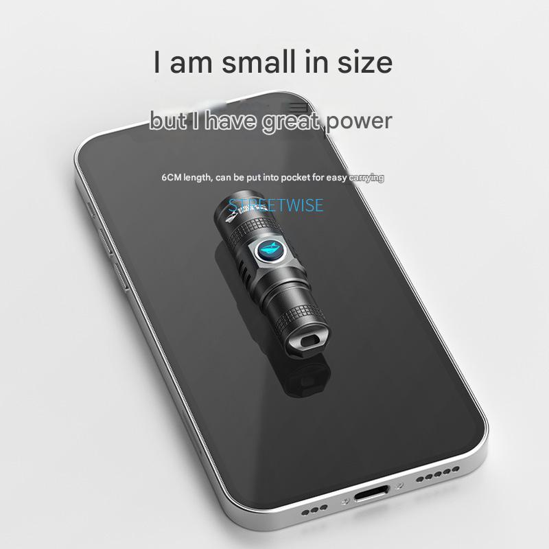 Mini Flashlight Strong Light Rechargeable Necklace Small Portable Multifunctional Outdoor Long-range Flashlight