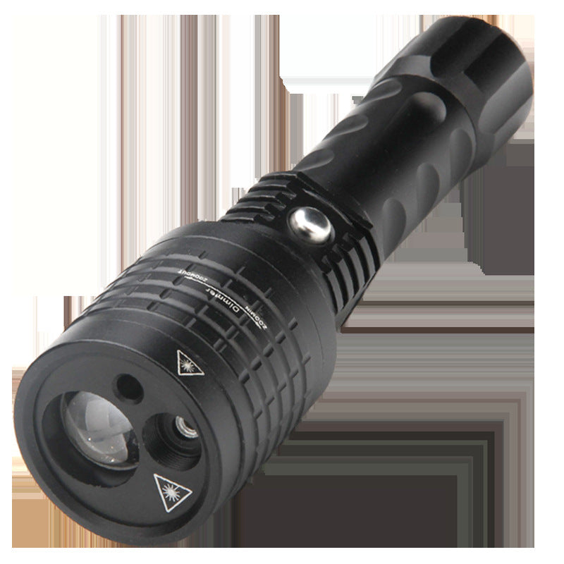 Three light sources, strong light flashlight, zoom, outdoor with green, white laser, infrared, three in one portable