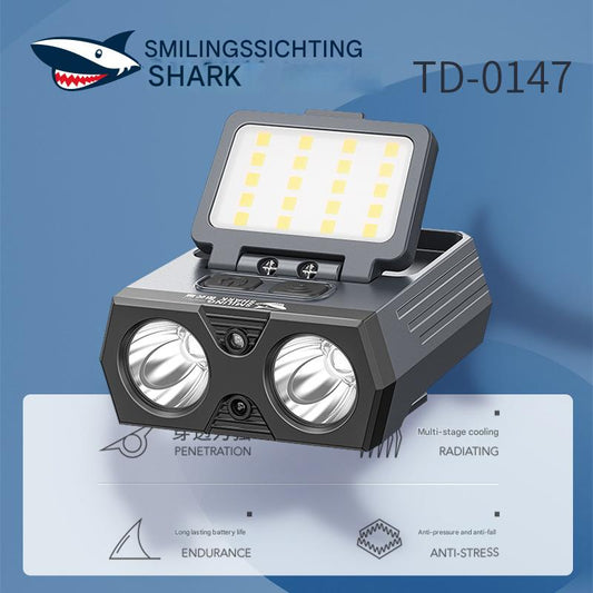 Night fishing headlight strong light super bright induction head mounted cap clip light fishing dedicated charging super long endurance outdoor