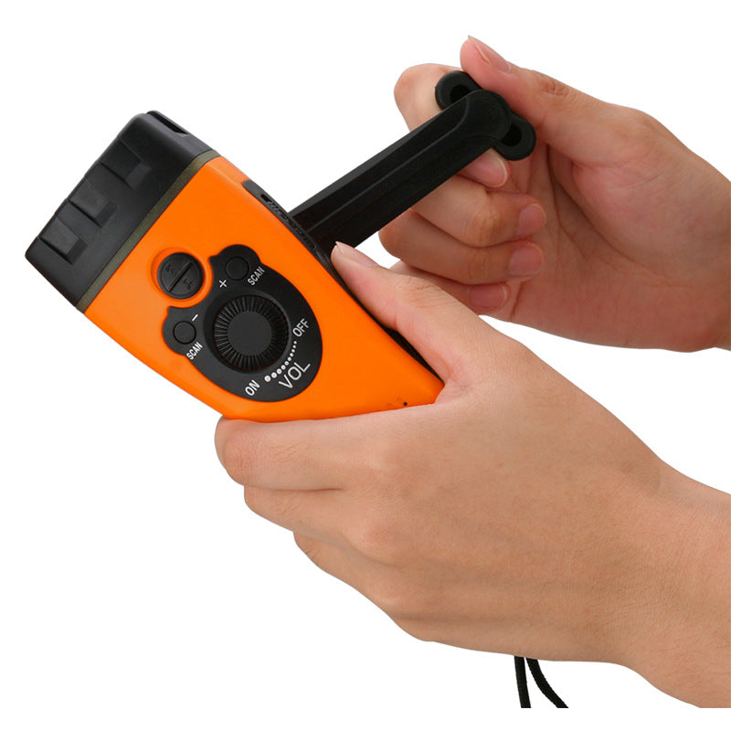 Hand crank generator flashlight 3led flashlight earthquake emergency rescue flashlight with radio FM