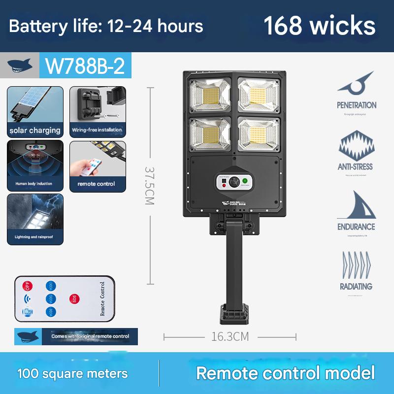 Induction outdoor waterproof lightning protection solar street light remote control floodlight garden light