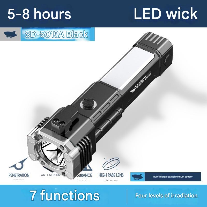Multi-function flashlight safety hammer car window breaker
