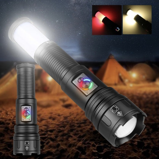 White laser strong light flashlight Type-C rechargeable outdoor multi-function camping light LED flashlight