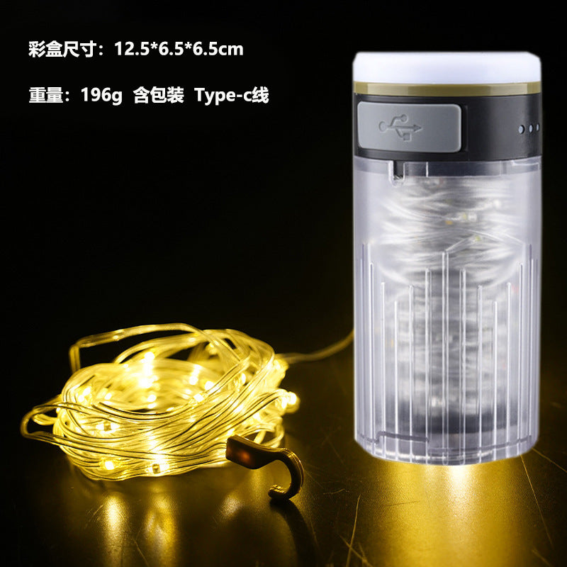 Multifunctional outdoor camping light colorful lighting camping light tent light portable retractable light romantic string atmosphere light