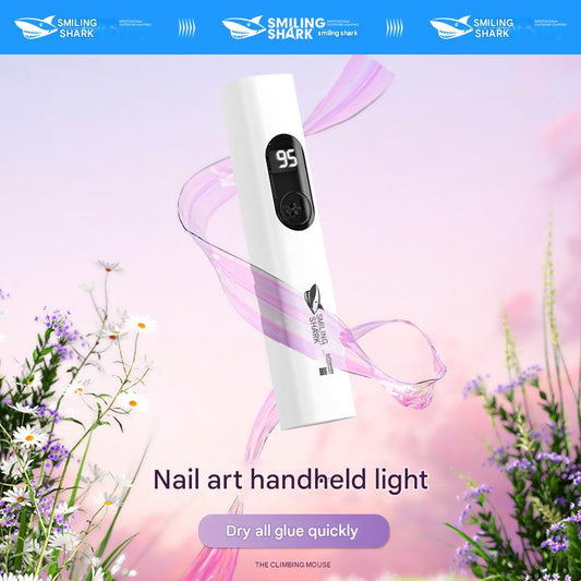Digital electric display purple light nail lamp USB charging quick drying handheld nail art one-line light focusing two-speed timing flashlight