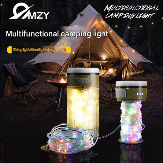 Multifunctional outdoor camping light colorful lighting camping light tent light portable retractable light romantic string atmosphere light