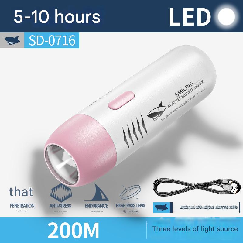 Colorful children's mini flashlight portable rechargeable small flashlight three-speed adjustment