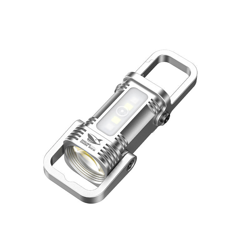 Mini pocket lighting multifunctional keychain light outdoor hook design portable floodlight flashlight