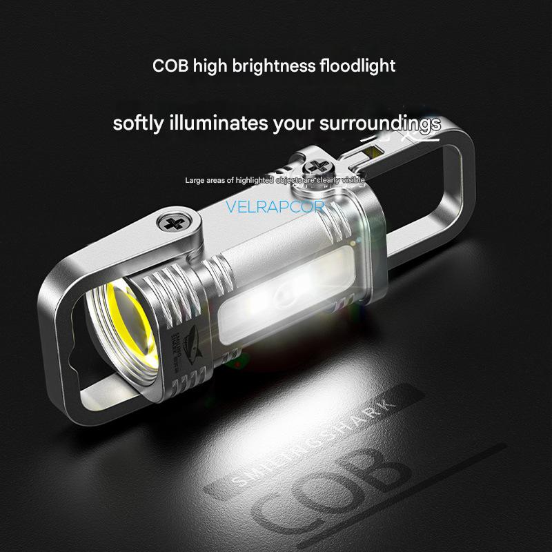 Mini pocket lighting multifunctional keychain light outdoor hook design portable floodlight flashlight