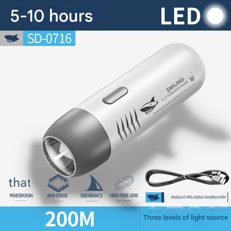 Colorful children's mini flashlight portable rechargeable small flashlight three-speed adjustment