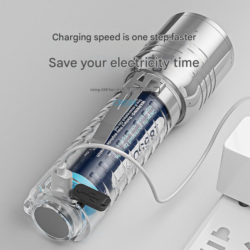 Portable flashlight with high brightness and long range, multi-position adjustable flashlight, multiple light sources, strong magnetic adsorption at the tail