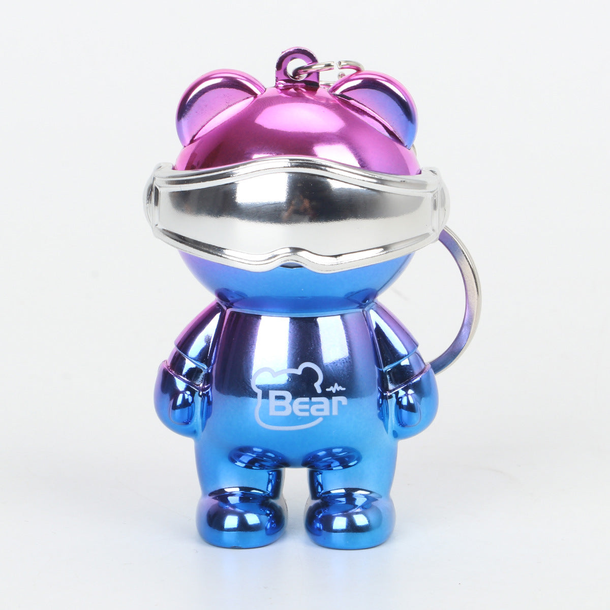 Outdoor portable space bear mini small strong light flashlight portable keychain luminous pendant lighting lamp