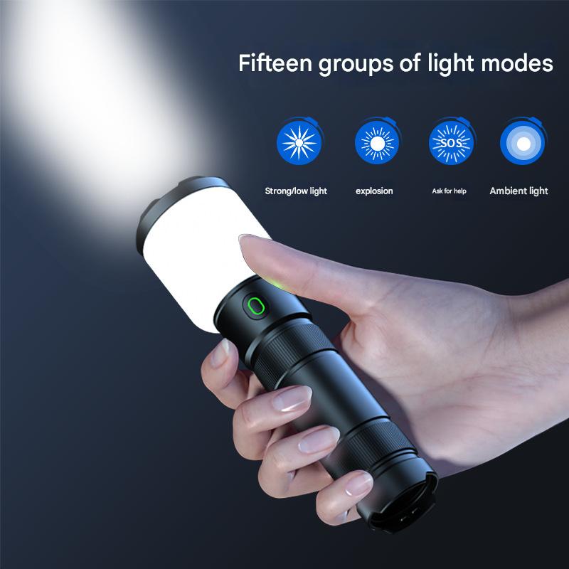Flashlight strong light super bright long battery life long range military rechargeable home outdoor camping lighting emergency special lamp