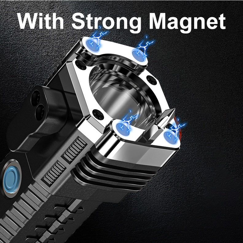 Multi-function flashlight safety hammer car window breaker