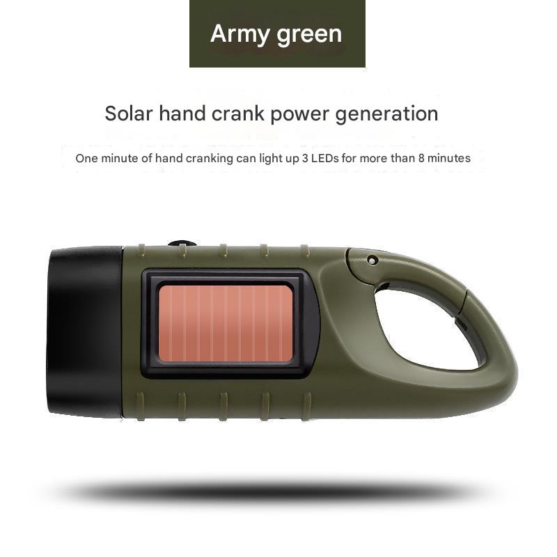 Solar hand-crank flashlight multi-function camping power supply emergency led emergency light outdoor lighting power generation