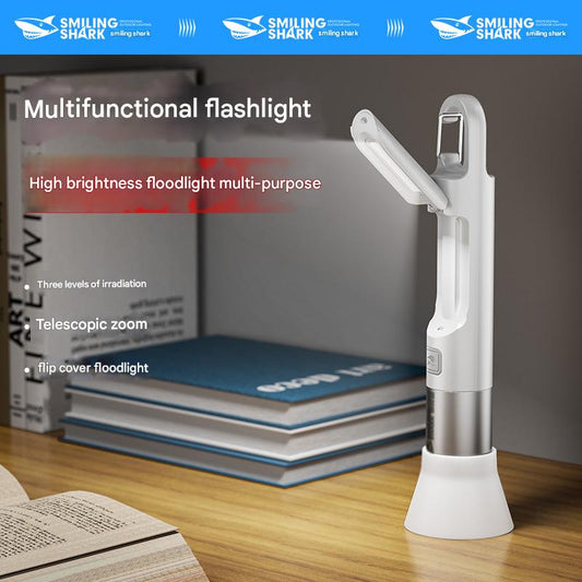 Multifunctional foldable small table lamp mini floodlight reading lamp zoom flashlight soft light flashlight home