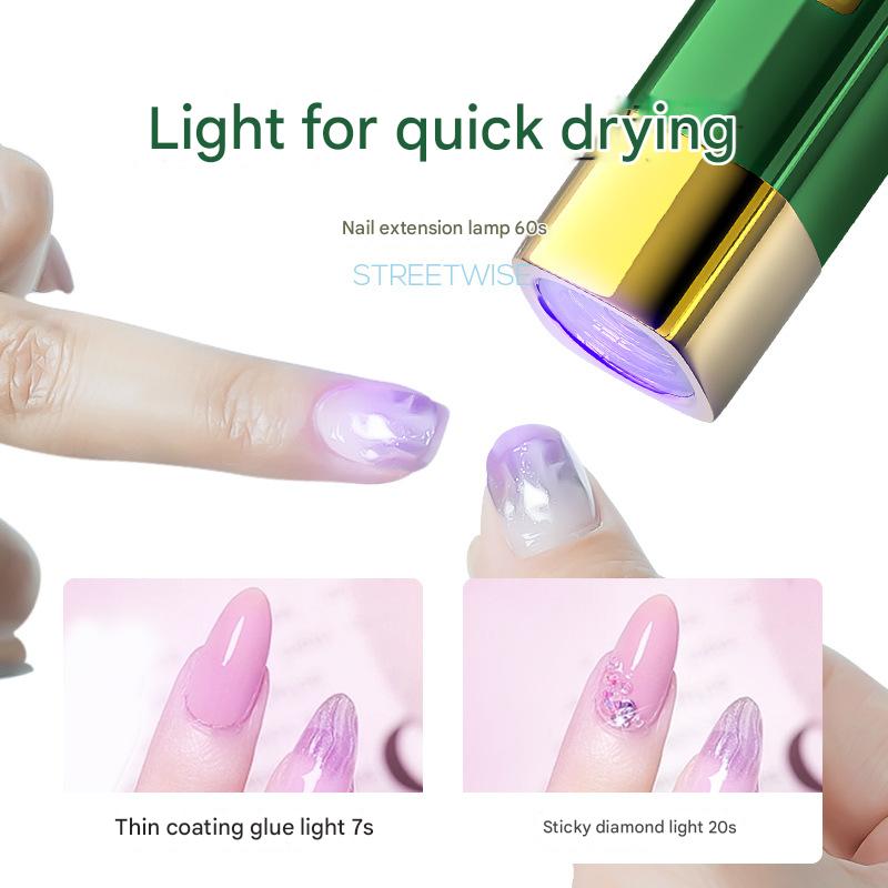 Purple light flashlight nail art UV glue curing flashlight rechargeable LED detection fluorescent agent irradiation lamp baking lamp