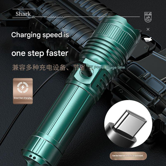 New long-range high-power spotlight tactical laser lighting ultra-bright strong light rechargeable outdoor flashlight