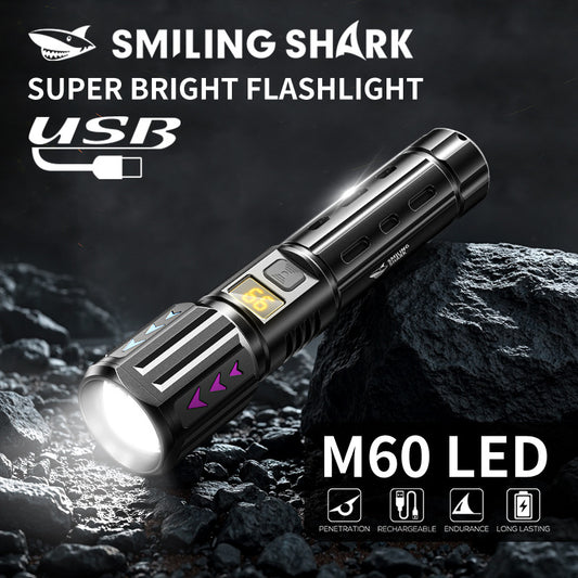 Outdoor long-range zoom LED bright flashlight charging