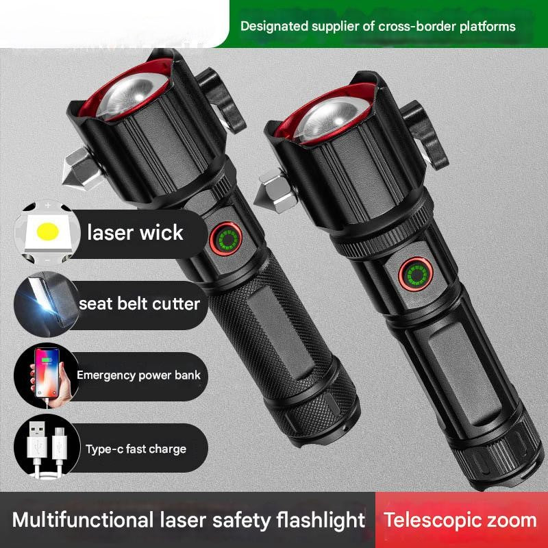 Laser flashlight multifunctional seat belt cutting emergency vehicle spare tool flashlight