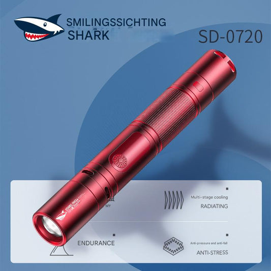 Outdoor anti-wolf arc flashlight telescopic zoom strong light flashlight mini portable flashlight