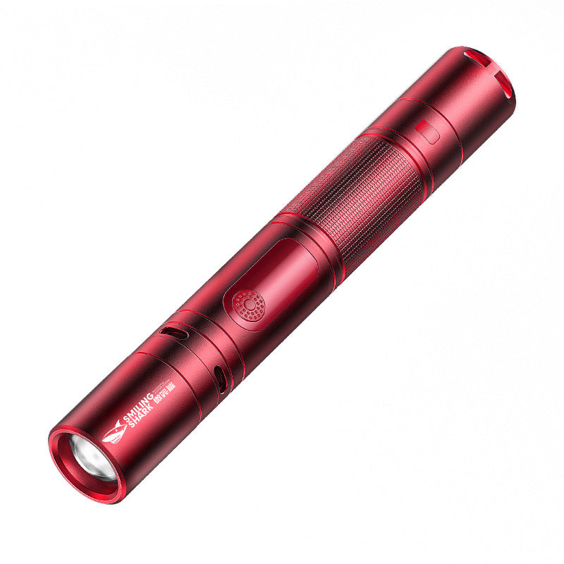 Outdoor anti-wolf arc flashlight telescopic zoom strong light flashlight mini portable flashlight